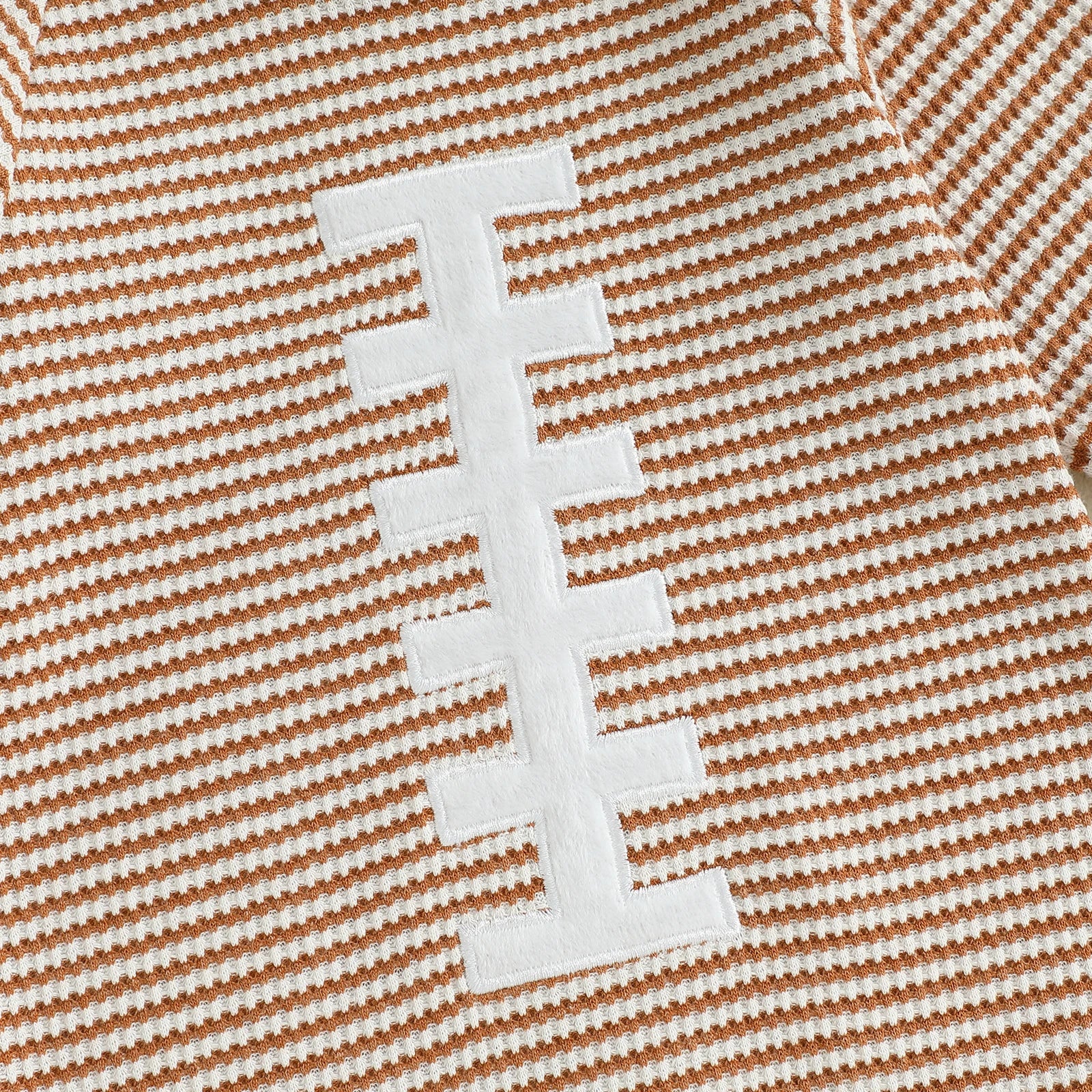 Baby Boy Fall Football Romper Casual Stripe Print Long Sleeve Game Day Jumpsuit