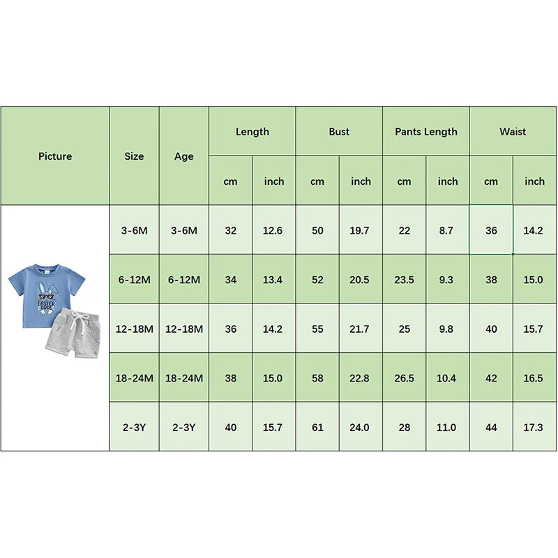 Baby Toddler Boys 2Pcs Outfits Easter Bunny Rabbit Sunglasses Easter Dude Letters Print Short Sleeve T-Shirt and Elastic Shorts Clothes Set