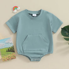 Load image into Gallery viewer, Baby Boy Girl Summer Clothes Bubble Romper Bodysuit Pocket Short Sleeve Oversize Jumpsuit
