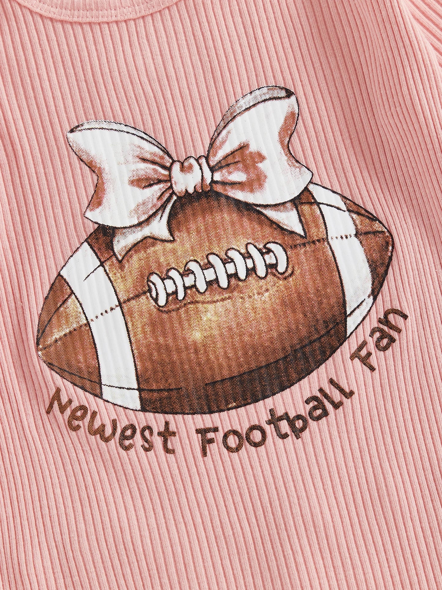 Baby Girl 2Pcs Fall Outfit Golf Goose Bee Print New to the Hive / Club Long Sleeve Ribbed Romper with Bow Headband 2Piece Set