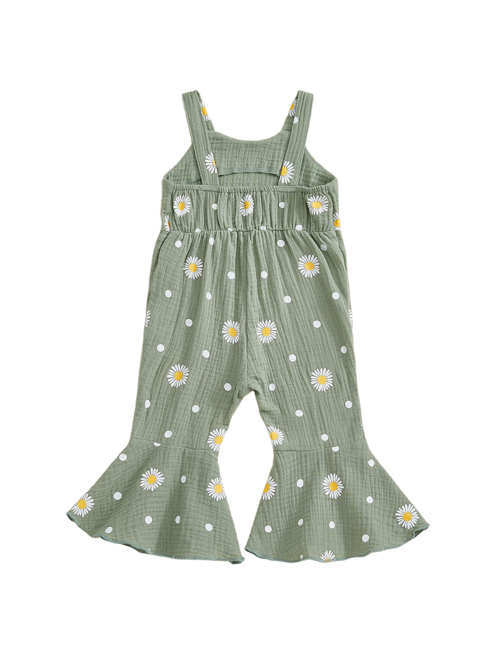 Baby Toddler Girls Summer Overalls Infants Sleeveless Daisy Floral Print Suspender Flared Pants