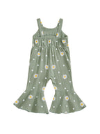 Baby Toddler Girls Summer Overalls Infants Sleeveless Daisy Floral Print Suspender Flared Pants