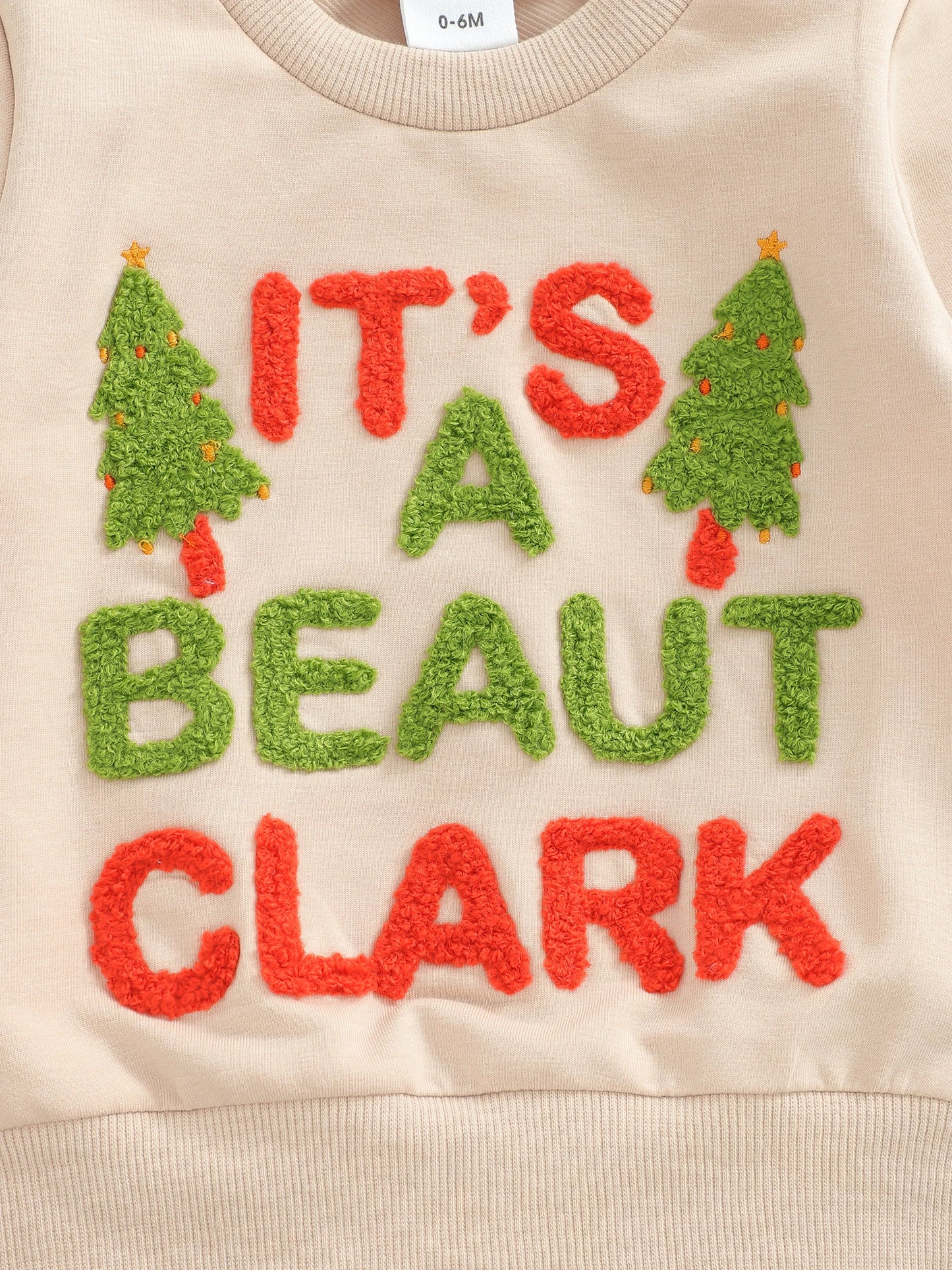 Baby Toddler Boys 2Pcs Christmas It's A Beaut Clark Outfits Long Sleeve Crew Neck Letter Embroidery Top and Elastic Waist Pants Jogger Set