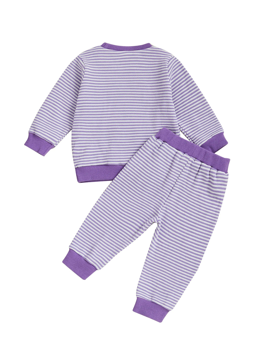 Baby Toddler Girls 2Pcs Pants Set Embroidery Ghost Long Sleeve Top with Striped Jogger Pants Halloween Clothes