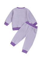 Baby Toddler Girls 2Pcs Pants Set Embroidery Ghost Long Sleeve Top with Striped Jogger Pants Halloween Clothes