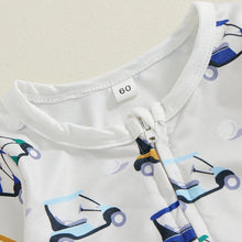 Load image into Gallery viewer, Baby Boys Girls Jumpsuit Long Sleeve Golf Cart Print Zipper Romper
