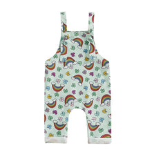 Load image into Gallery viewer, Baby Girl Boy St. Patrick&#39;s Day Sleeveless Strap Jumpsuit Shamrock Clover Plaid Overalls Suspender Pants
