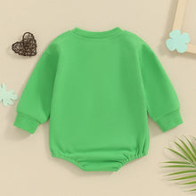 Load image into Gallery viewer, Baby Toddler Girls Boys St. Patrick&#39;s Day Romper Long Sleeve Crew Neck Lucky Letter Embroidery Casual Romper
