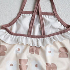Baby Girls Floral Bandage Swimsuit With Hat Set