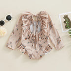 Baby Girl Floral Print Backless Bathing Suit