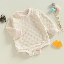 Load image into Gallery viewer, Baby Boys Girls Romper Long Sleeve Crew Neck Checkered Bodysuit Fall Playsuit
