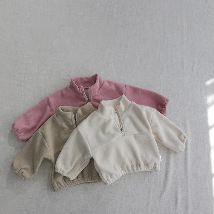 Toddler Kid Boy Girl 2Pcs Winter Clothes Set Fleece Warm Pullover Top Pant Thick Two Piece Jogger Set Loose Outfit