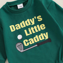 Load image into Gallery viewer, Baby Boys Daddy&#39;s Little Caddy Romper Golf Letter Print Long Sleeve Round Neck Fall Bubble Jumpsuit
