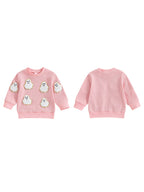 Baby Toddler Girls Boys Long Sleeve Crew Neck Ghost Pumpkin Striped Pullover Halloween Top Clothes