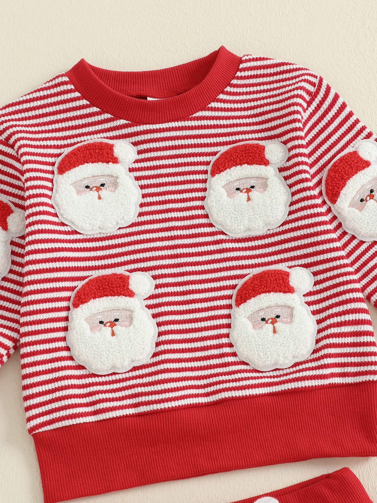 Baby Toddler Boys 2Pcs Christmas Outfits Long Sleeve Stripes Print Top and Pants Jogger Set Winter Clothes