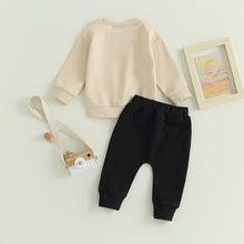 Load image into Gallery viewer, Baby Toddler Boys Girls 2Pcs Fall Set Long Sleeve Crew Neck Top with Elastic Waist Sweatpants
