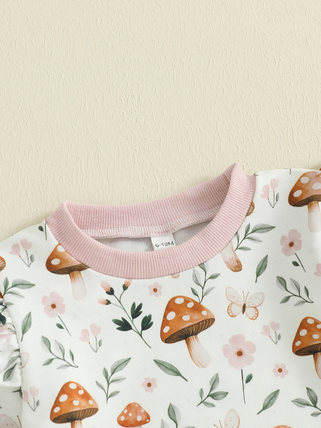 Baby Toddler Girl 2Pcs Fall Outfit Long Sleeve Mushroom Floral Print Top + Pants Jogger Set Clothes