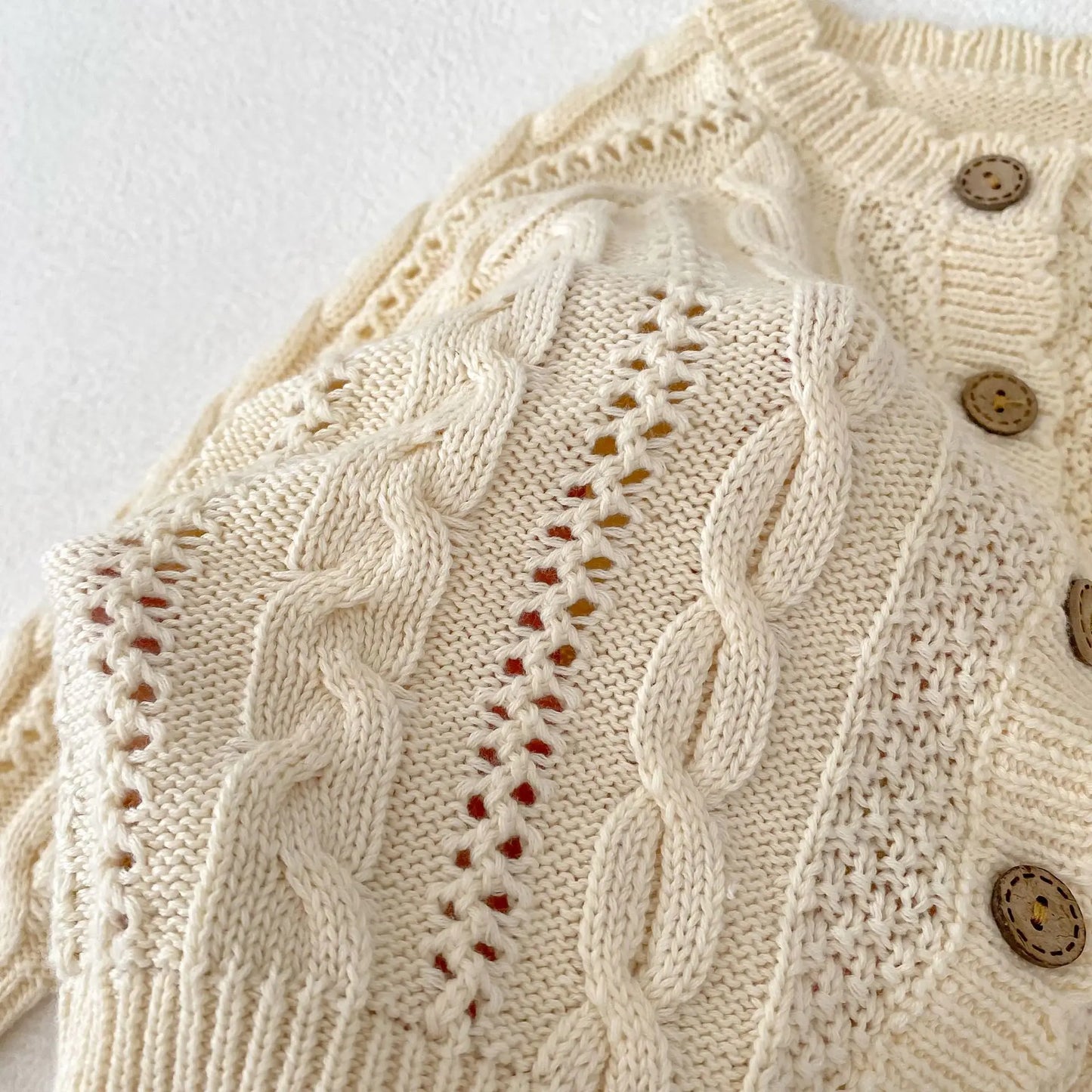 Baby Toddler Girl Sweater Cardigan Winter Clothes Long Sleeve Knitwear Warm Thick Button Up Knit Top