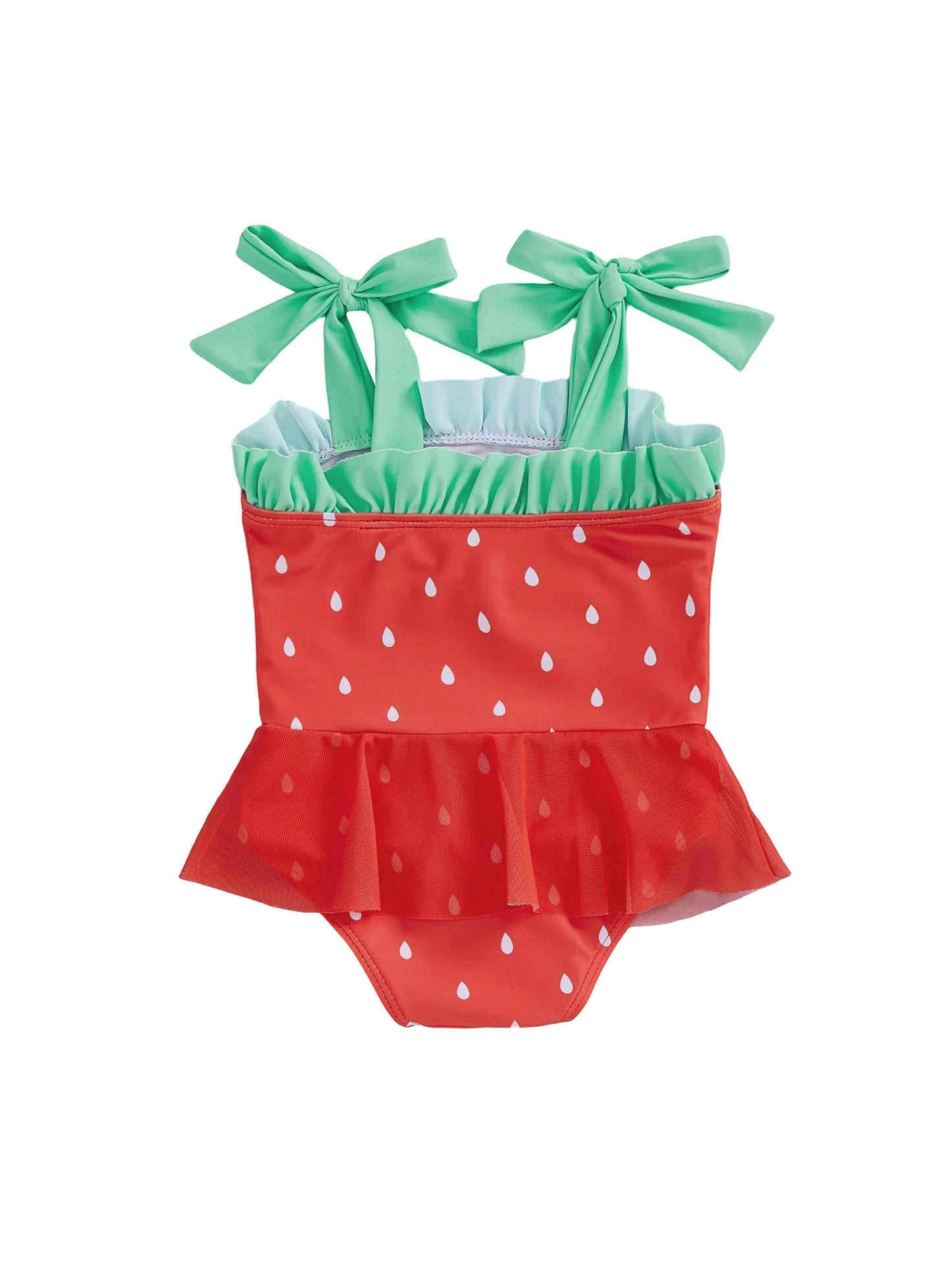 Baby Toddler Girls Swimsuit Watermelon Print Sleeveless Tie Shoulder Bathing Suit Baby Swimwear Romper