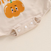 Load image into Gallery viewer, Baby Girls Boys Bodysuit Little Pumpkin Letter Embroidery Long Sleeve Bubble Jumpsuit Halloween Thanksgiving
