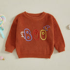 Baby Toddler Girls Boys Sweater Halloween Clothes Letter Boo Ghost Embroidery Long Sleeve Pullover Fall Top