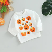 Load image into Gallery viewer, Toddler Baby Boy Girl Halloween Long Sleeve Top Round Neck Pumpkin Print Pullovers

