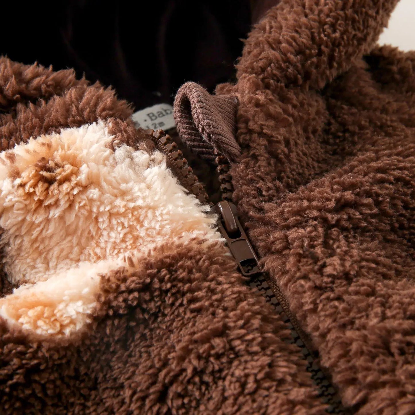 Baby Toddler Boy Girl Winter Clothes Thick Warm Fleece Bear Print Hooded Romper Long Sleeve Zipper Jumpsuit Cute Outfit