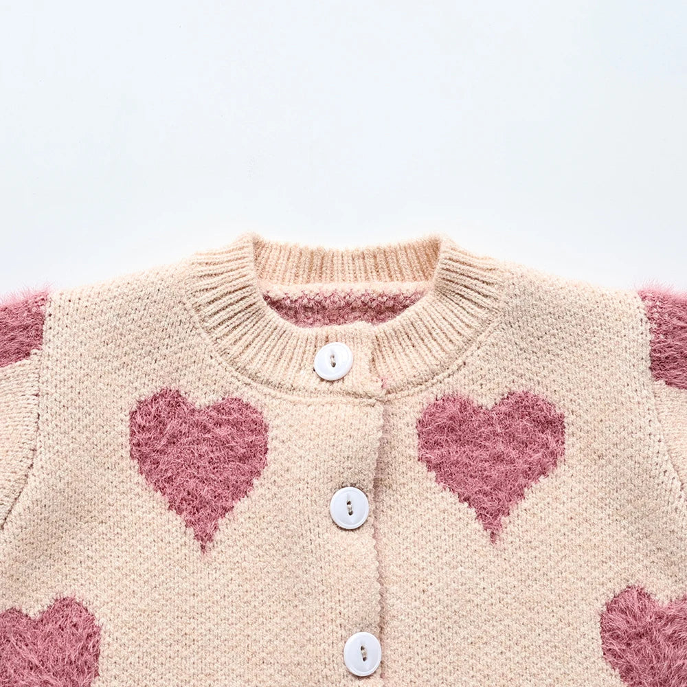 Heart Print 2 Piece Sweater Set