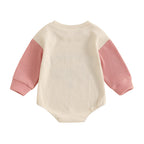 Baby Girls Auntie's Bestie Long Sleeve Embroidery Letters Heart Romper Waffle Bodysuit