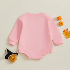 Newborn Baby Girls Halloween Sweatshirt Romper Casual Ghost Print Long Sleeve Jumpsuits Infant Fashion Clothes
