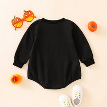 Load image into Gallery viewer, Baby Boys Halloween Bodysuit Black Long Sleeve Mr Steal Your Pumpkin Print Romper Jumpsuit
