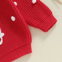 Load image into Gallery viewer, Baby Toddler Girls Boys Holly Jolly Christmas Sweater Classic Long Sleeve Letter Embroidery Knit Pullover Top
