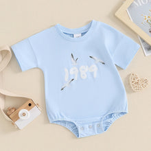 Load image into Gallery viewer, Baby Girls Boys Romper Short Sleeve Crew Neck Letter 1989 Bird Print / In My 1989 Era Casual Romper
