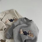 Dinosaur Embroidery Sweater Bodysuit Romper