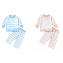 Load image into Gallery viewer, Baby Toddler Boys Girls 2Pcs Fall Outfit Stripes Print Long Sleeve Top and Elastic Pants Set
