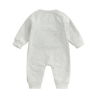 Baby Boys Mama's Boy / Little Dude Fall Romper Letter Embroidery Long Sleeve Crew Neck Full Length Jumpsuit