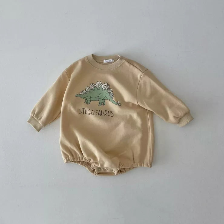 Dinosaur Long Sleeve Sweatshirt Bodysuit Romper