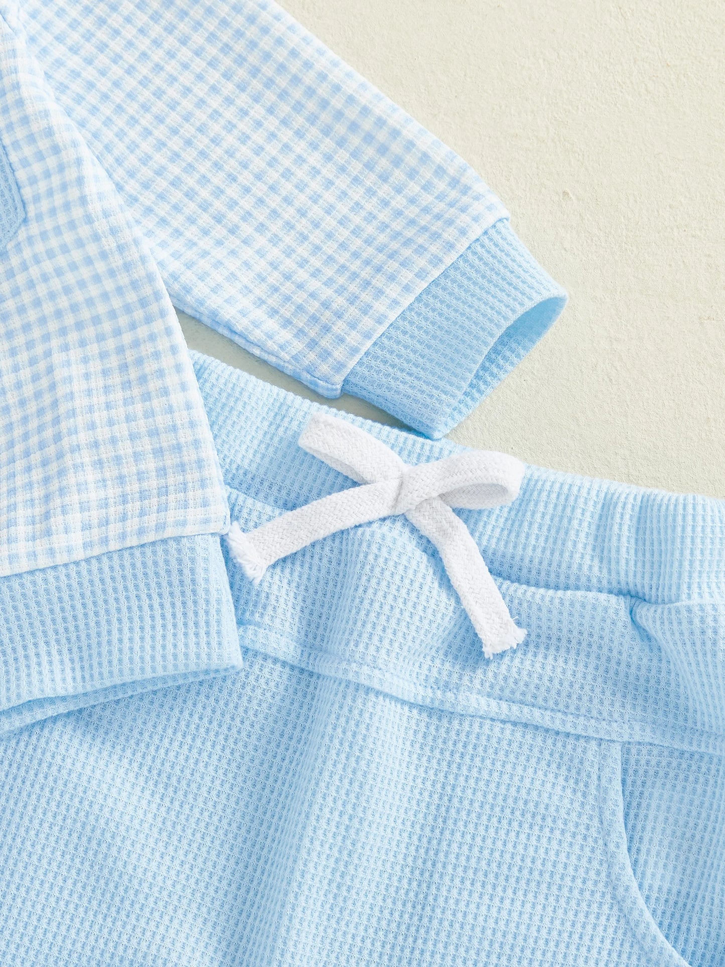 Baby Toddler Boys 2Pcs Outfit Long Sleeve Plaid Collared Top + Jogger Pants Set