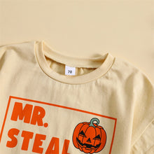 Load image into Gallery viewer, Baby Boy Bodysuit Halloween Short Sleeve Mr Steal Your Pumpkin Printed Jumpsuit Romper
