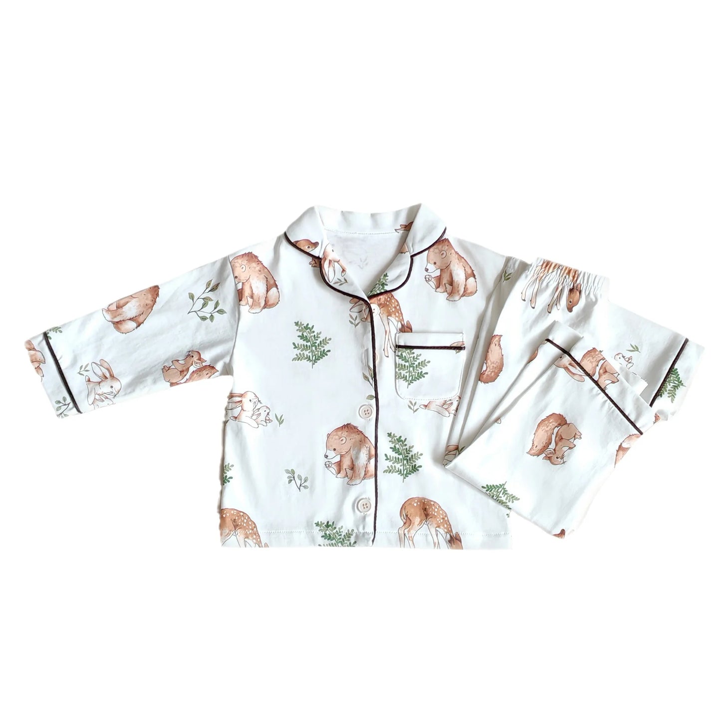 Toddler Kid Baby Boy Girl 2Pcs Clothes Set 100% Cotton Autumn Winter Pajamas Set Animals Print