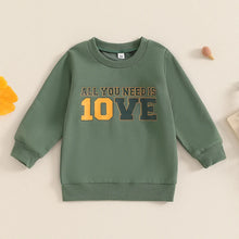 Load image into Gallery viewer, Toddler Kids Boys All You Need Is 10VE Love Long Sleeve Crew Neck Letters Print Pullover Top
