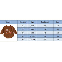 Load image into Gallery viewer, Baby Girl Boy Thanksgiving Sweater Romper Turkey Embroidery Long Sleeve Jumpsuit for Fall
