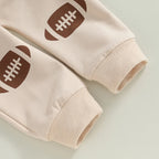 Baby Toddler Boys Girls 2Pcs Football Print Long Sleeve Round Neck Top Drawstring Pockets Long Pants Outfit Set