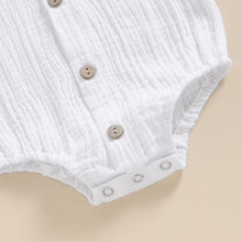 Load image into Gallery viewer, Baby Boy Romper Casual Button Down Round Neck Short Sleeve Jumpsuit
