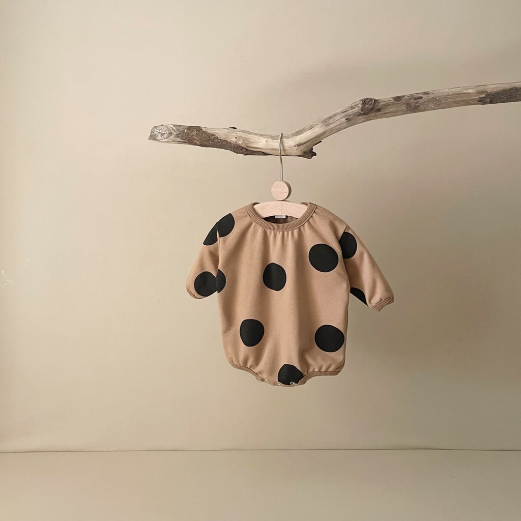 Long Sleeve Polka Dot Bodysuit Romper