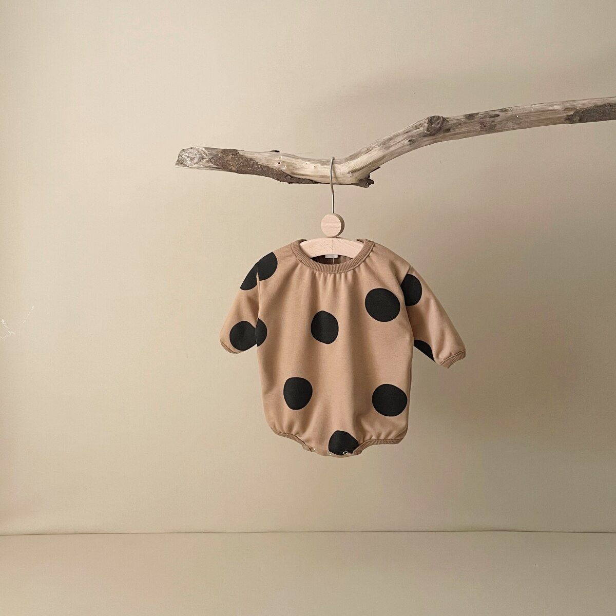 Long Sleeve Polka Dot Bodysuit Romper