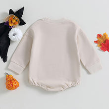 Load image into Gallery viewer, Baby Girls Halloween Bodysuit Long Sleeve Crew Neck Letters/Pumpkin/Ghost Print Jumpsuit Romper
