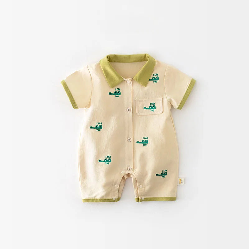 Snap Style Crocodile Jumpsuit Romper