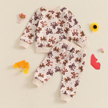 Load image into Gallery viewer, Baby Toddler Girls 2Pcs Fall Jogger Set Long Sleeve O Neck Bow Print Top Drawstring Pants Outfit
