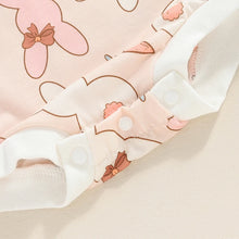 Load image into Gallery viewer, Baby Boy Girl Easter Jumpsuit Carrot Flower Bunny Rabbit Print Round Neck Short Sleeve Romper

